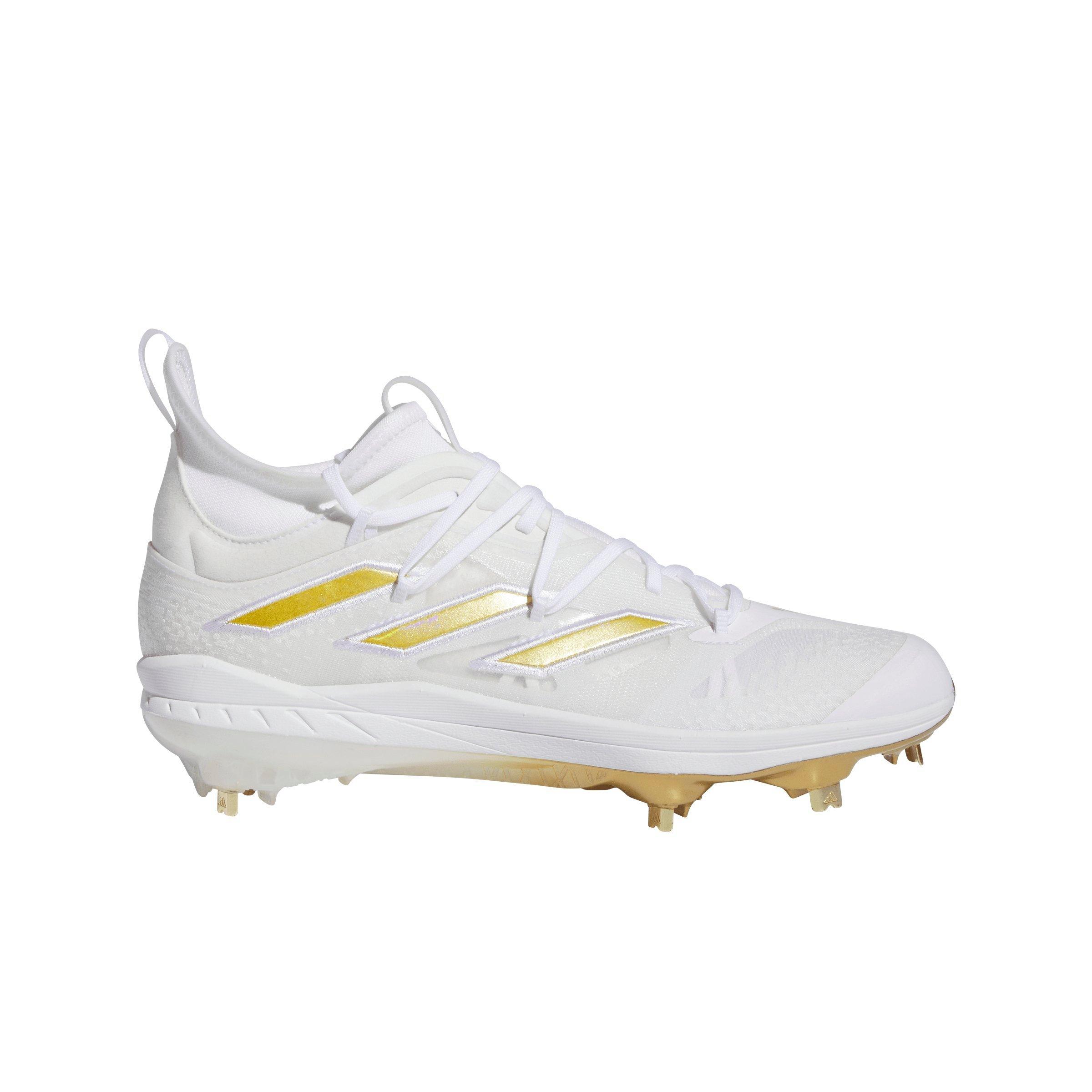 White and gold outlet adidas baseball cleats